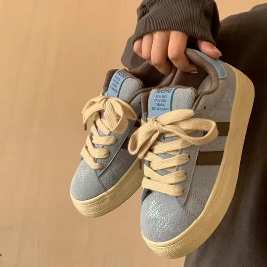 Damen modische Sneakers mit atmungsaktivem Obermaterial und stoßdämpfender Sohle EB