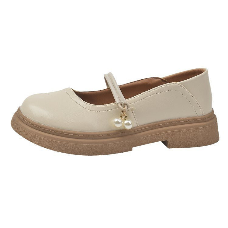Damen elegante Mary Jane Schuhe mit modischen Perlenakzenten EB