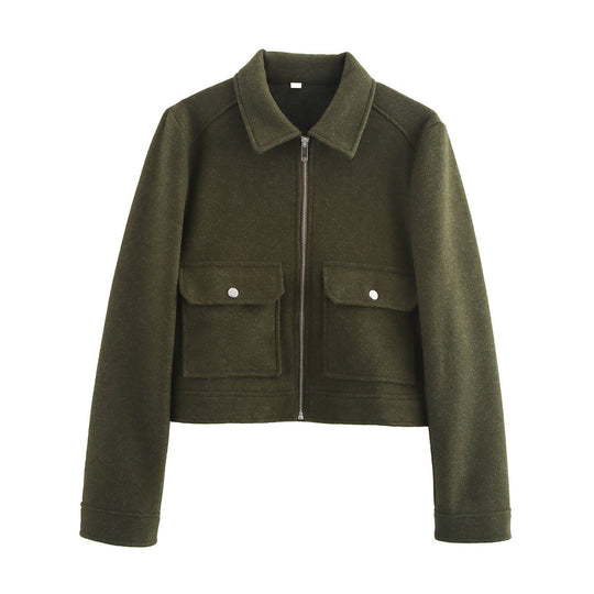 Damen stylische Bomberjacke mit praktischen aufgesetzten Taschen EB