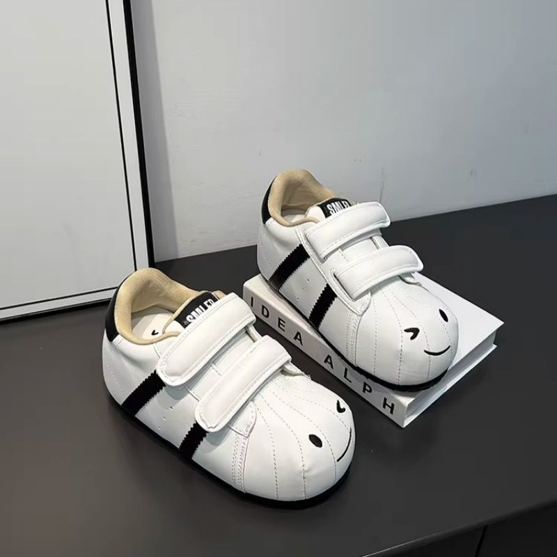 Damen Bequeme Kindersneaker mit niedlichem Tiermotiv und praktischem Klettverschluss EB