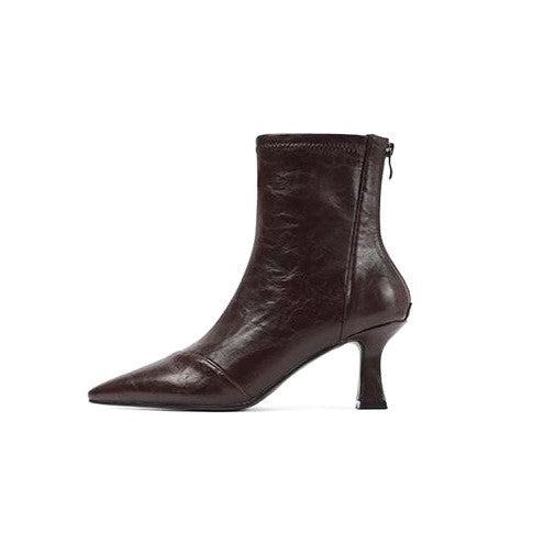 Damen Elegante High Heel Stiefeletten mit schmaler Silhouette und spitzem Design EB