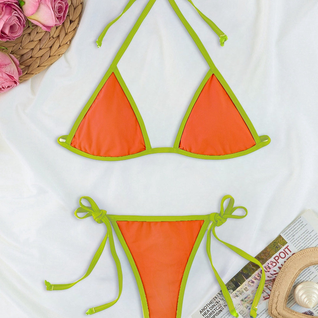 Damen Triangel-Bikini-Set mit individuell anpassbarem Kordelzug EB