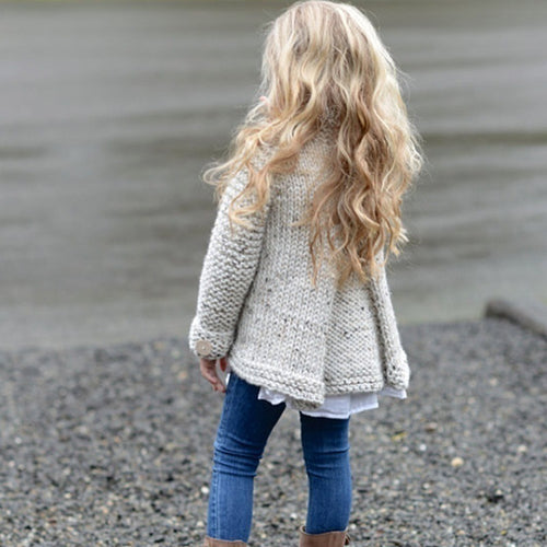 Damen Modische Strickjacke mit hohem Kragen und Knopfdetails EB