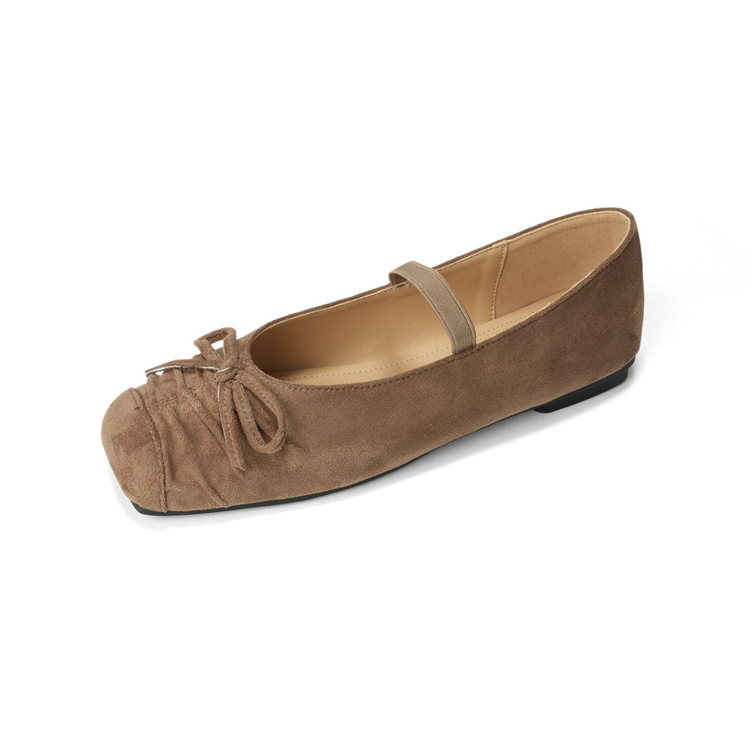 Damen Ballerinas mit dekorativem Riemen und komfortablem Faltendesign EB