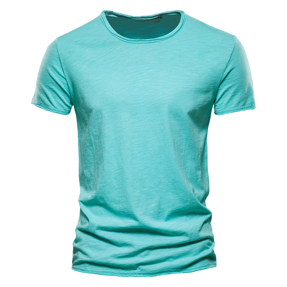Herren nan leichtes Baumwolljersey Kurzarmshirt mit V-Ausschnitt und schmaler Passform EB