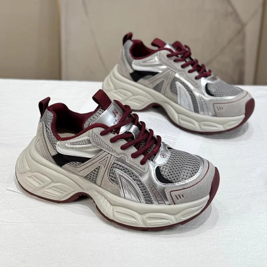 Damen Sportliche Sneakers mit atmungsaktivem Mesh und dämpfender Sohle EB