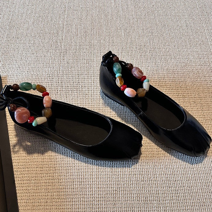 Damen Ballerina-Schuhe mit verspieltem Riemendetail und bequemer Sohle EB