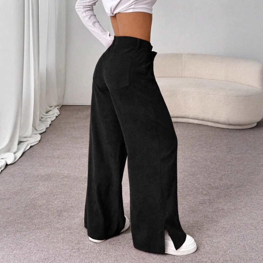 Damen Weite High-Waist Hose EB