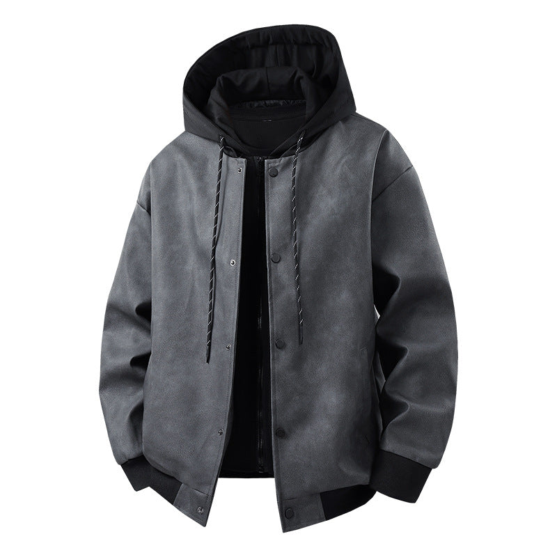 Herren modische Übergangsjacke mit abnehmbarer Kapuze und sportlichen Akzenten EB