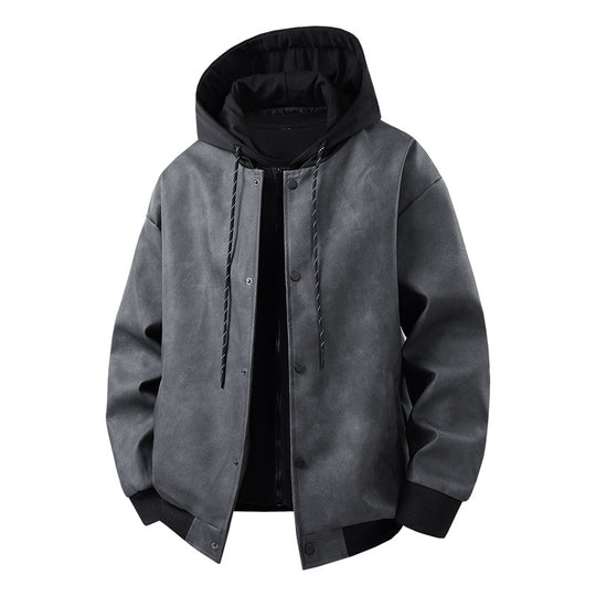 Herren modische Übergangsjacke mit abnehmbarer Kapuze und sportlichen Akzenten EB
