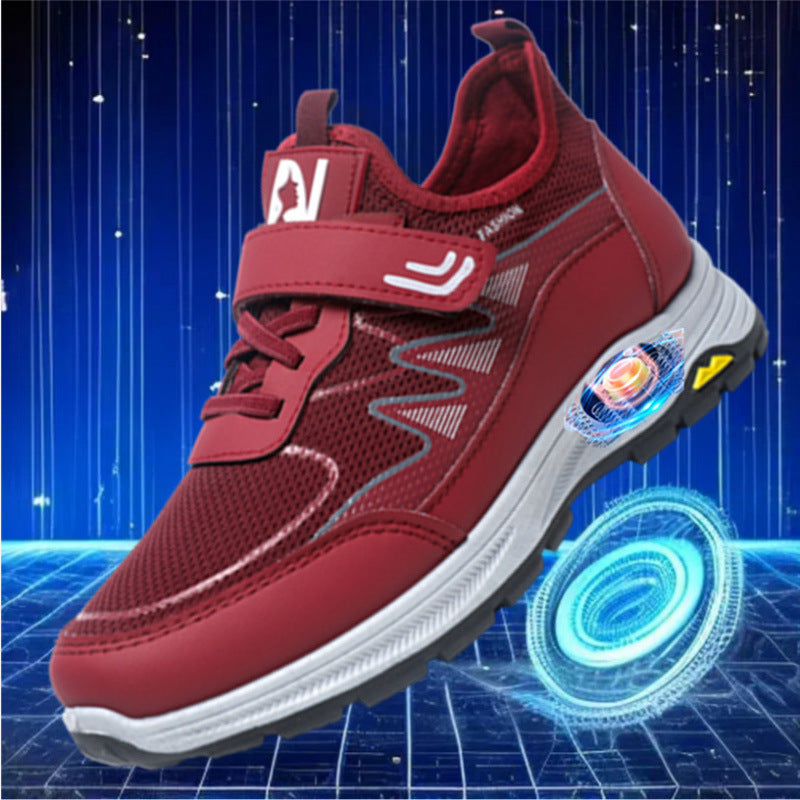 Damen Sportliche Sneakers mit Klettverschluss und rutschfester Laufsohle EB