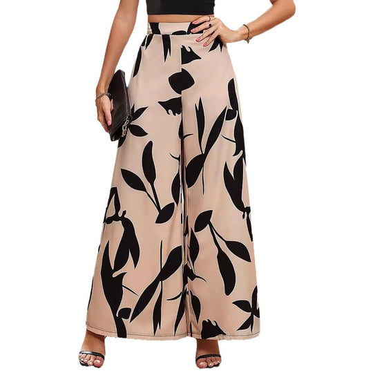 Damen Hochtaillierte Sommerhose mit floralem Druck EB