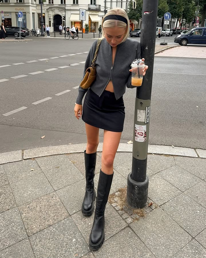 Damen Elegante Strickjacke mit durchgehendem Reißverschluss EB