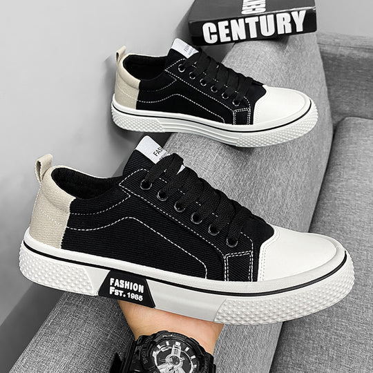 Damen trendige Sneakers im modernen Streetstyle mit robustem Canvas-Obermaterial und rutschfester Sohle EB