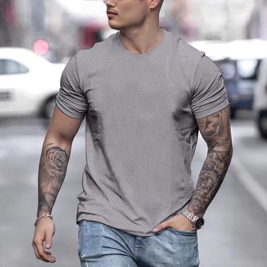 Herren lässiges T-Shirt mit strukturierter Oberfläche und bequemem Schnitt EB