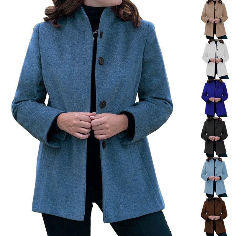 Damen Wollmantel mit schmalem Schnitt EB