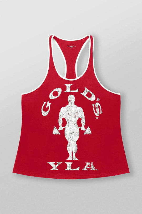 Herren nan athletisches Stringer Tanktop rückenfreier Schnitt mit Kontrastpaspel und Kraftsportmotiv EB