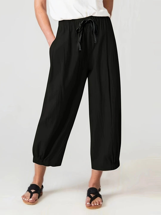 Damen Bequeme Sommerhose mit elastischem Bund EB