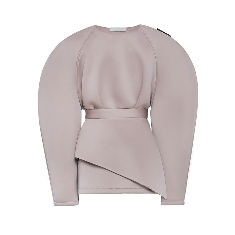Damen modischer Sweatshirt mit Ballonärmeln EB