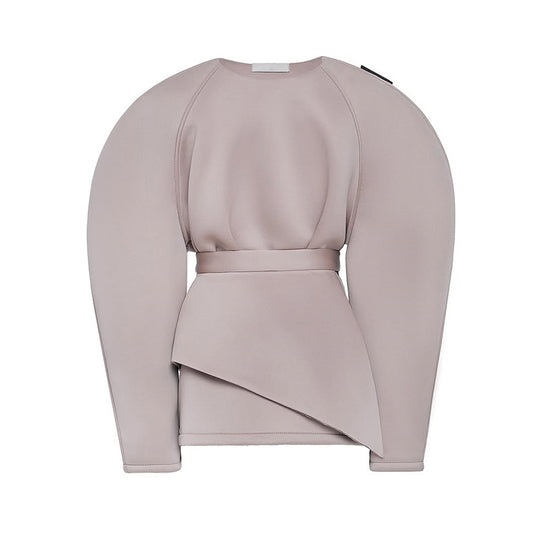 Damen modischer Sweatshirt mit Ballonärmeln EB