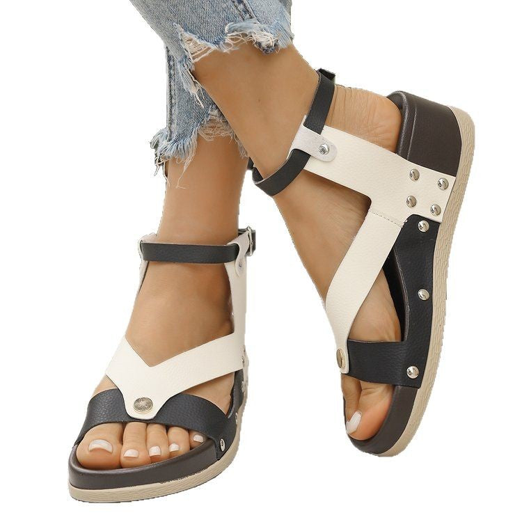 Damen Komfortable Sandalen mit floralen Akzenten und anatomischem Fußbett EB