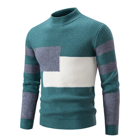 Herren modischer Pullover mit strukturiertem Blockdesign EB