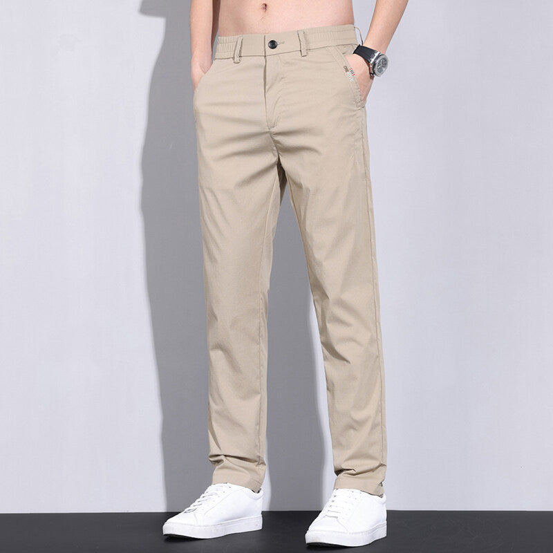 Herren modische Chino-Hose mit elastischem Bund und praktischen Seitentaschen EB