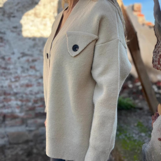 Damen Oversized Strickjacke EB