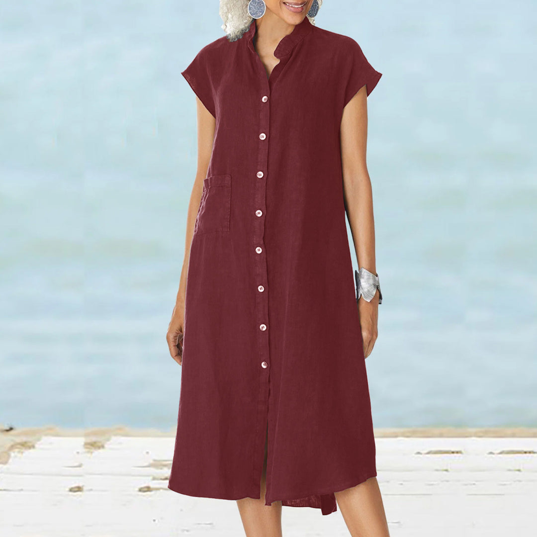 Damen Hemdblusenkleid mit funktionalen Taschen und luftiger Passform EB