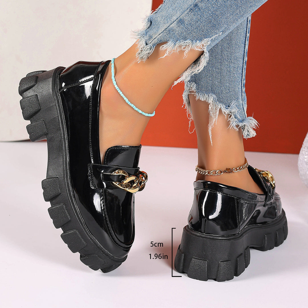 Damen Chunky Loafers mit modischer Kettenapplikation EB