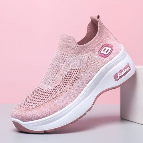 Damen Komfortable Slip-On Sneakers mit atmungsaktivem Obermaterial und weicher Laufsohle EB