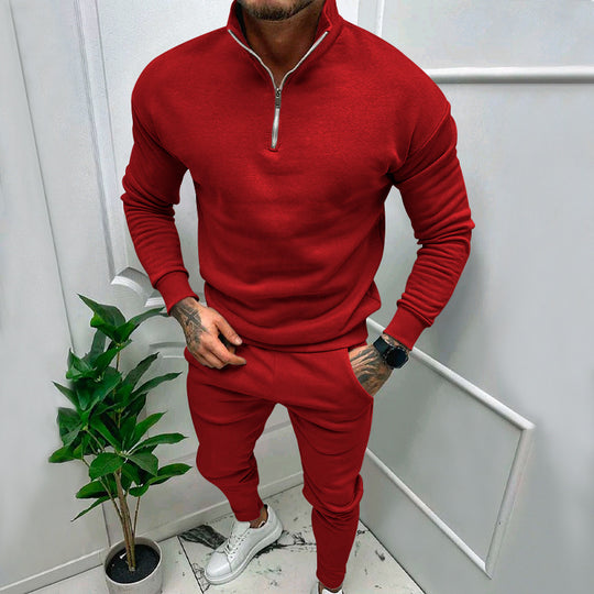 Herren sportives Sweatshirt- und Jogginghose-Set mit Reißverschluss EB