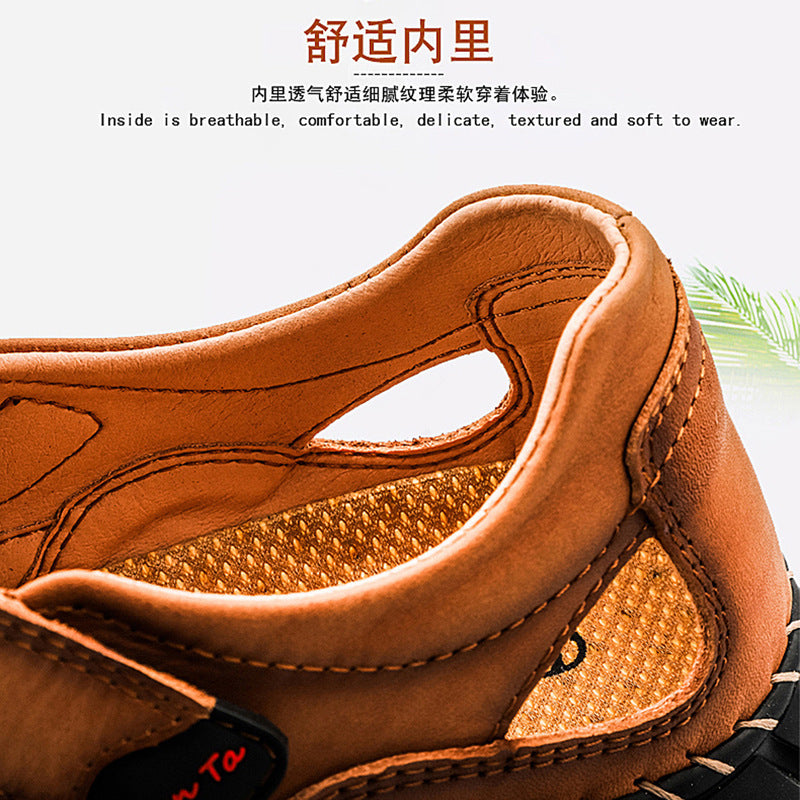 Herren Sandalen mit atmungsaktivem Leder EB