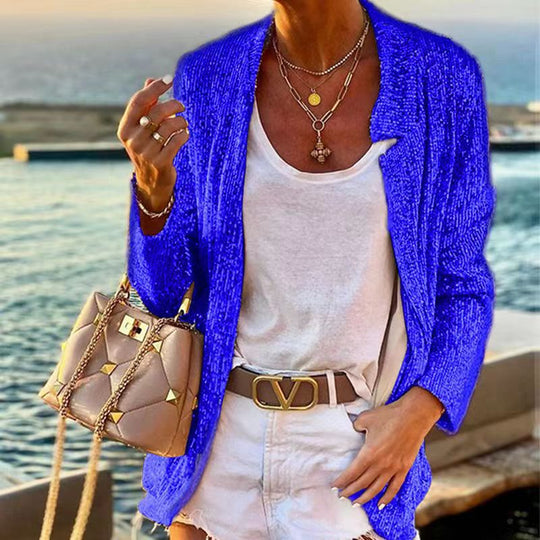 Damen Glitzernde Abendjacke mit elegantem Schnitt und luxuriösen Details EB