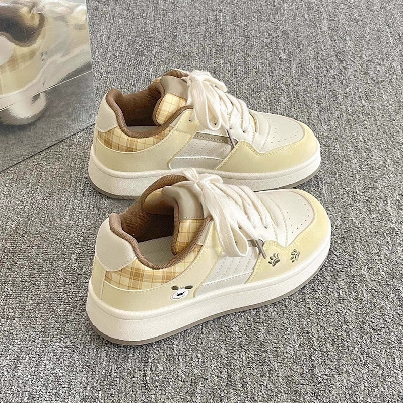 Damen Sneakers im modernen Karomuster mit bequemer Dämpfung EB