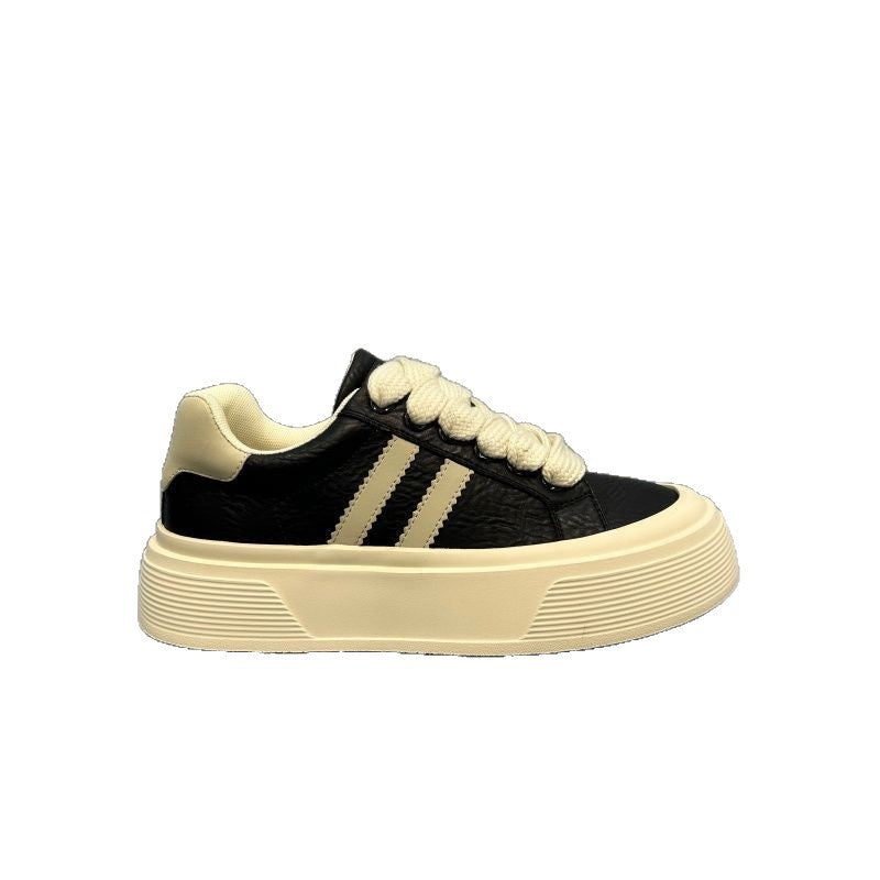 Damen Modische Sneakers mit hohem Plateau und Kordelzug EB