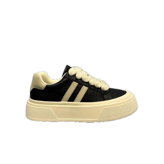 Damen Modische Sneakers mit hohem Plateau und Kordelzug EB
