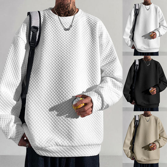 Herren bequemer Sweatshirt mit strukturiertem Design und lockerer Passform EB