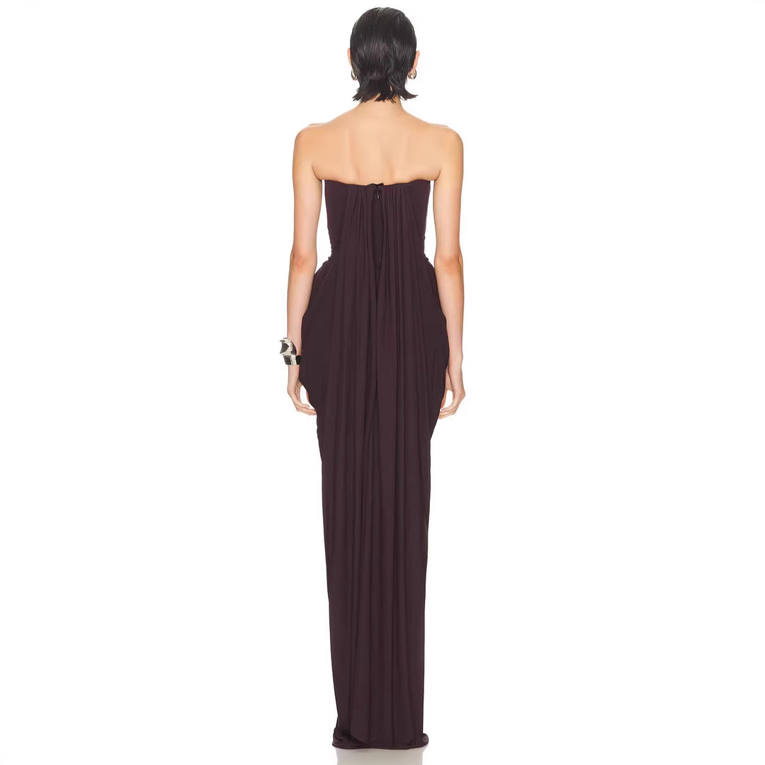 Damen Elegantes Maxikleid mit raffinierten Drapierungen EB