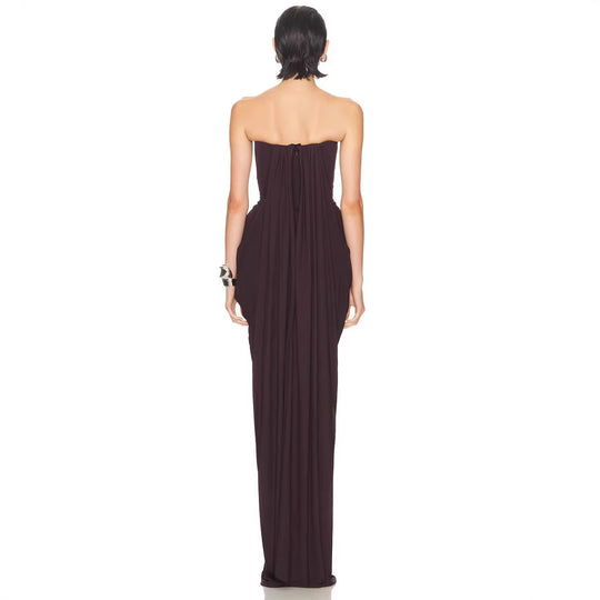 Damen Elegantes Maxikleid mit raffinierten Drapierungen EB