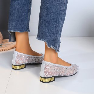 Damen Ballerinas mit funkelnden Verzierungen EB