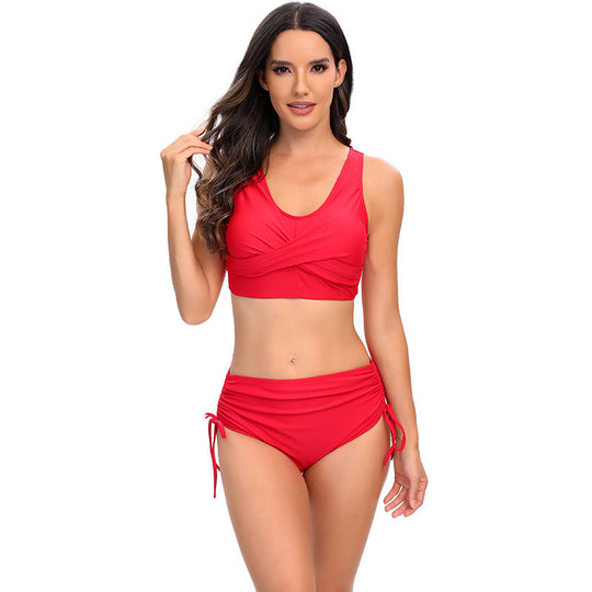 Damen Hochtailliertes Bikini-Set mit verstellbaren Trägern EB