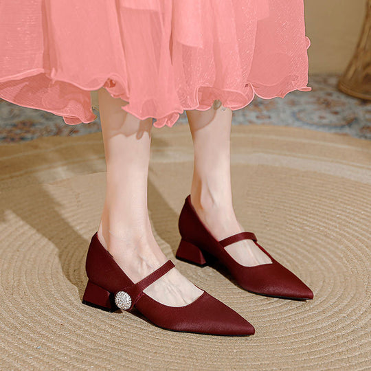 Damen elegante Ballerinas mit modischem Strassdetail EB