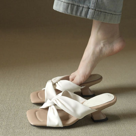 Damen Mules mit raffiniertem Knoten-Design EB