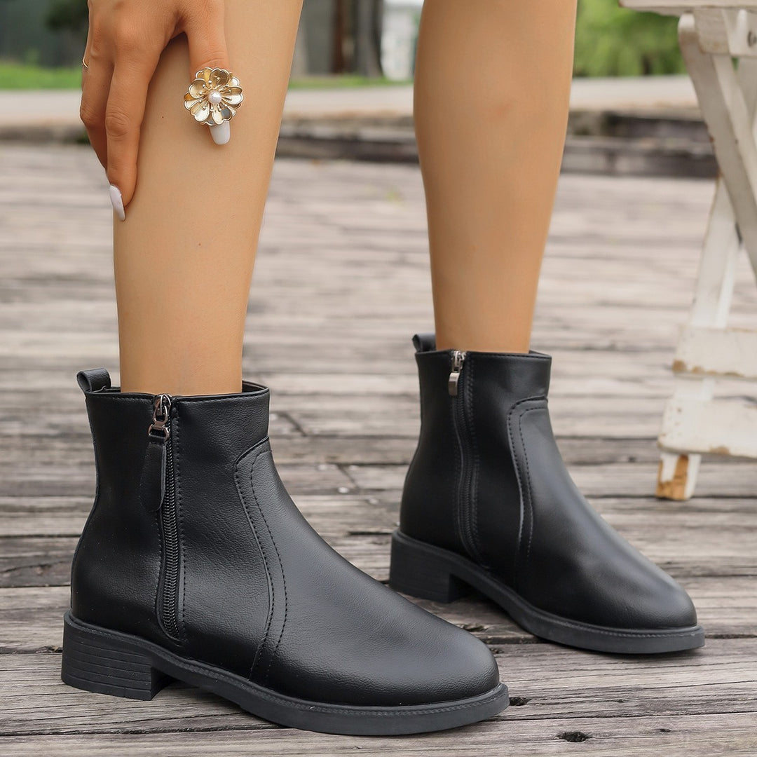 Damen Elegante Stiefeletten mit Reißverschluss und modischem Design EB