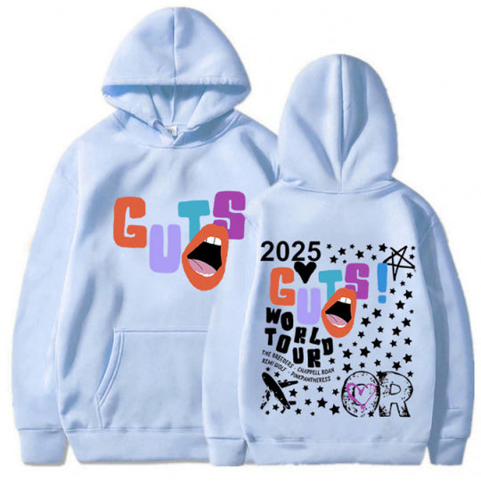Damen Kapuzenpullover mit kreativen Grafikelementen und einzigartigem Tour-Print EB