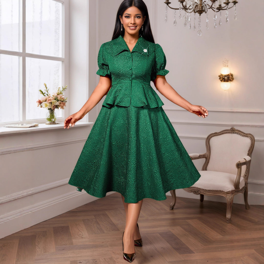 Damen Elegantes Wickelkleid mit extravagantem Taillenschnitt EB
