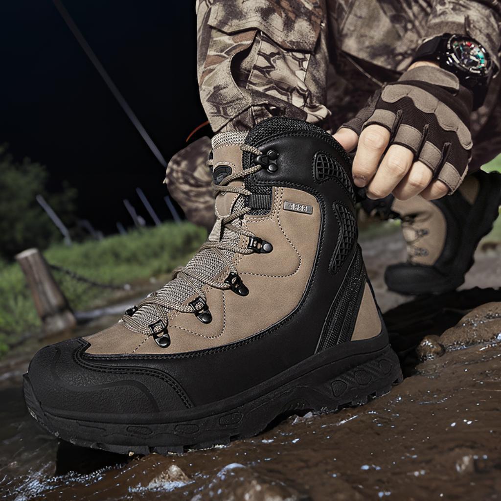 Herren wasserdichte Trekkingstiefel mit verstärktem Knöchelschutz und rutschfester Sohle EB
