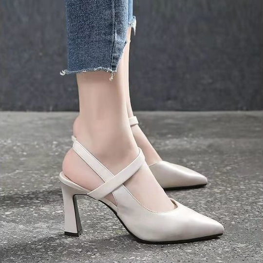 Damen Slingback-Pumps mit eleganter Spitze und modernem Blockabsatz EB