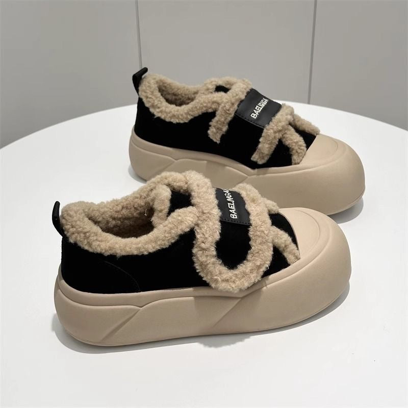 Damen Fleecegefütterte Sneakers mit sportlichem Design und rutschfester Sohle EB